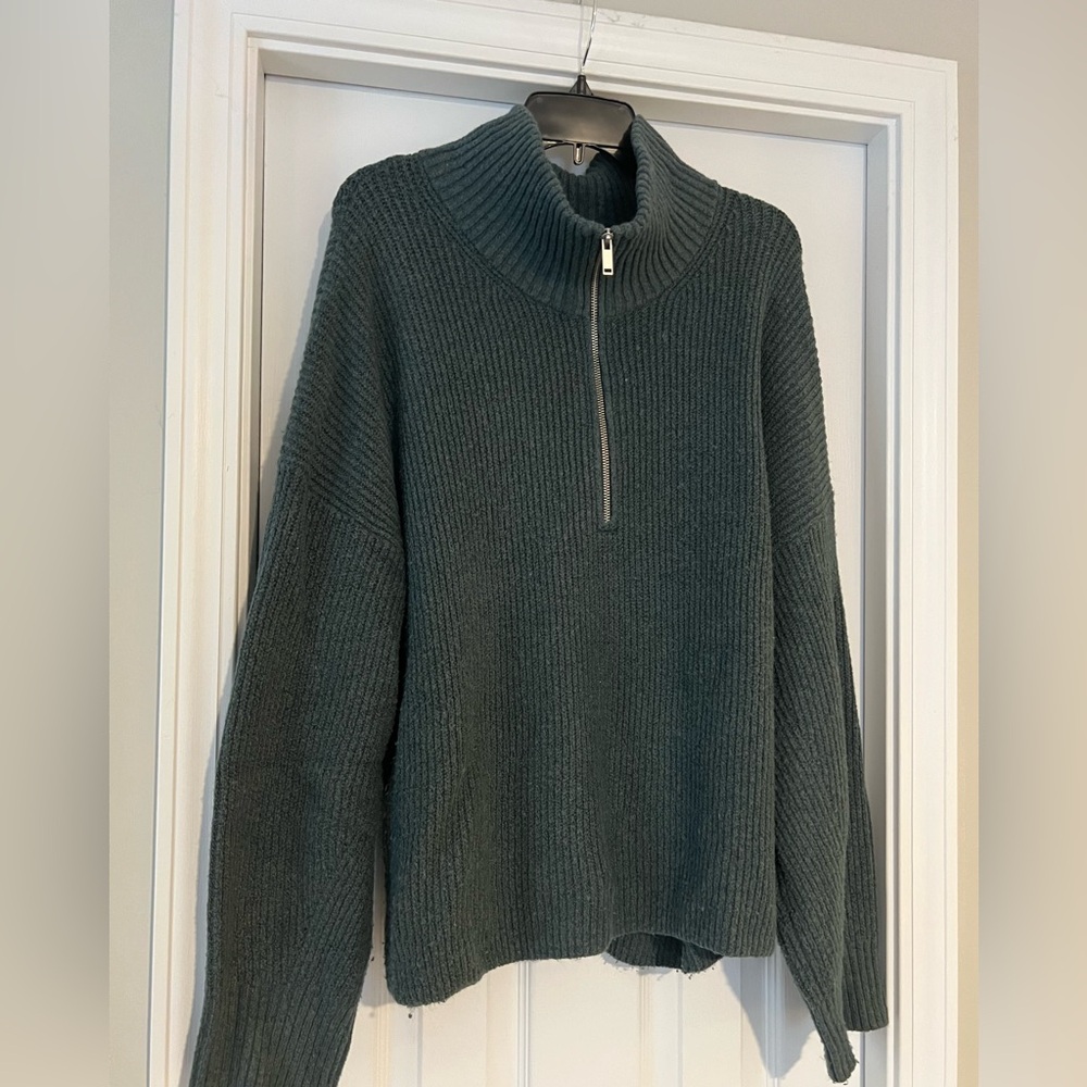 Old Navy Dark Green Half-Zip Sweater